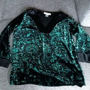 Vintage Diane Von Furstenberg velvet silk paisley blouse
